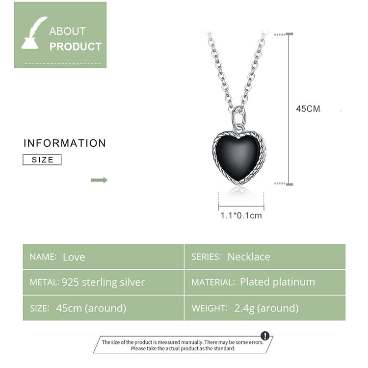 Black Heart Love Necklace