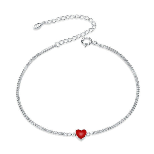 Red Heart Chain Bracelet