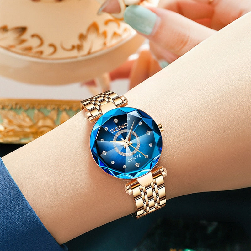 Ladies Luxury Quartz Watch blue