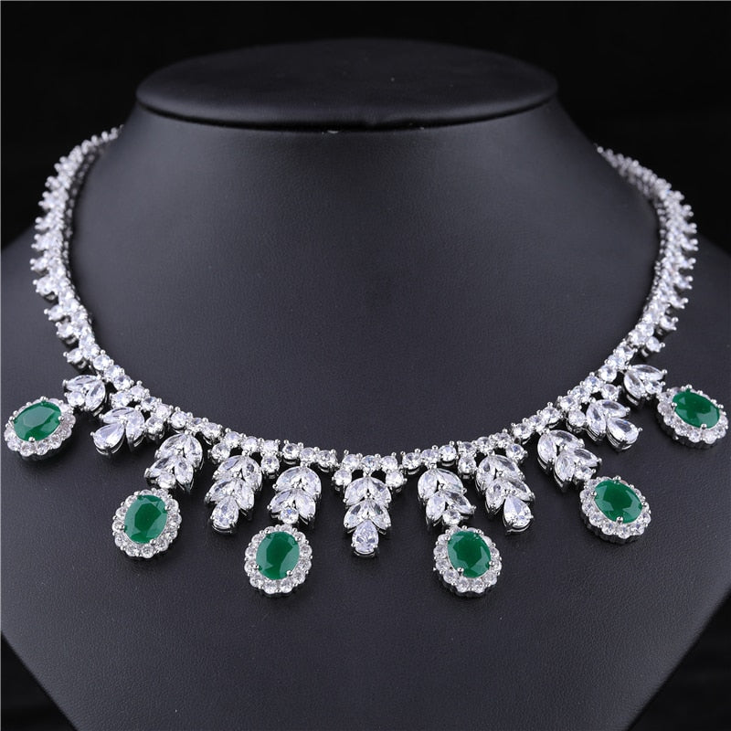 Green Jewelry Set For Wedding.