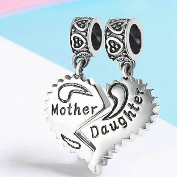 Silver Mother and Daughter Love pendant