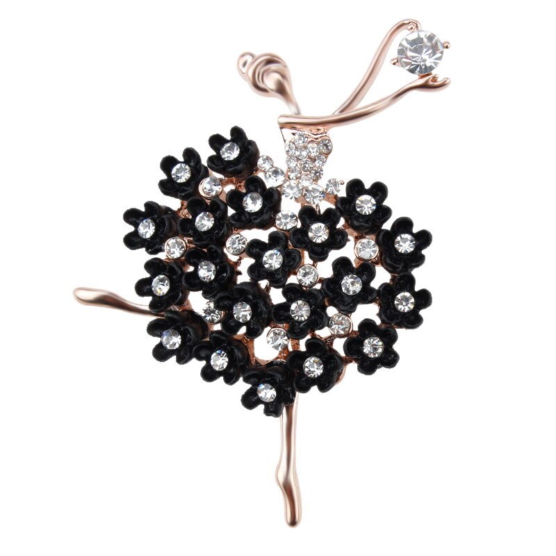 Ballet Dancing Girl Brooch black