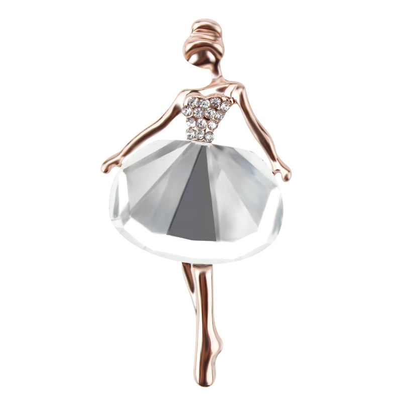 Ballet Dancing Girl Brooch silver