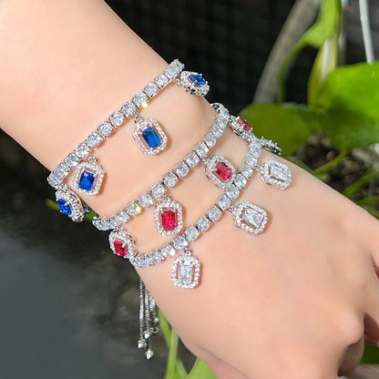 Adjustable Bling Silver Charms Bracelets