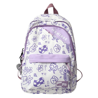 Graffiti Design Backpack purple