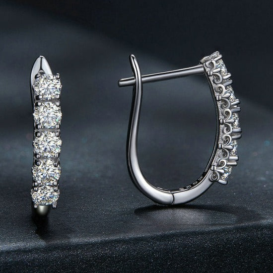 U-shaped silver Earrings.