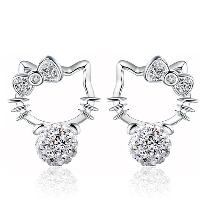 Hello Kitty Zirconia Earrings.