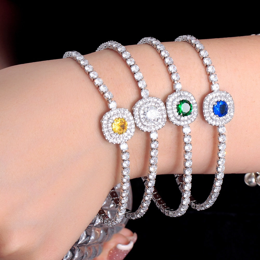 Shiny Zirconia Crystal Tennis Chain Bracelet