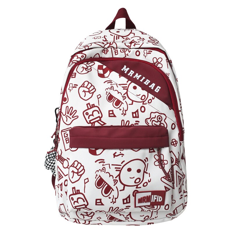 Graffiti Design Backpack maroon