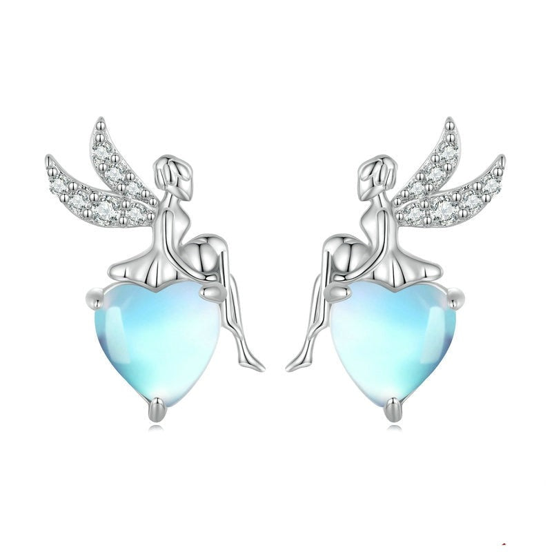 Heart Fairy Stud Earrings