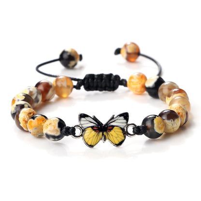 Yellow Butterfly Bracelet Black and Orange