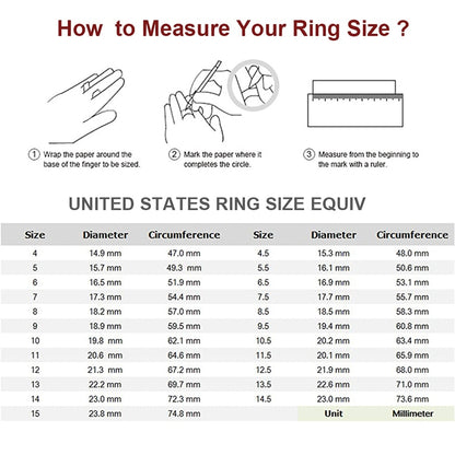 MOM Letter ring size guide