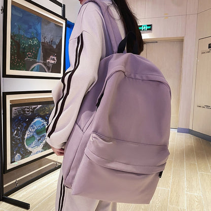 Solid Color Women Backpack.