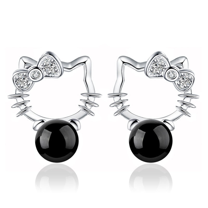 Hello Kitty Zirconia Earrings.