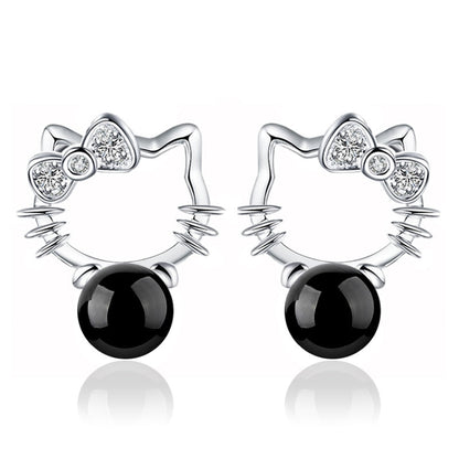 Hello Kitty Zirconia Earrings.