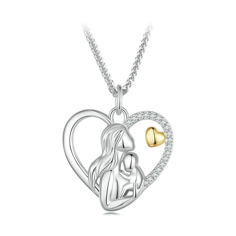 Mother and Child Heart Necklace