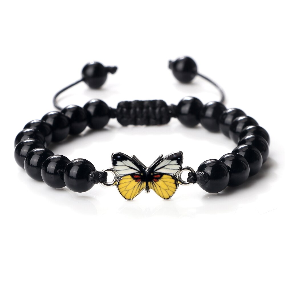 Yellow Butterfly Bracelet Black