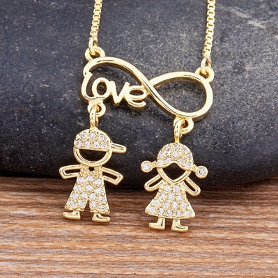 Boy and Girl MOM Necklace chain