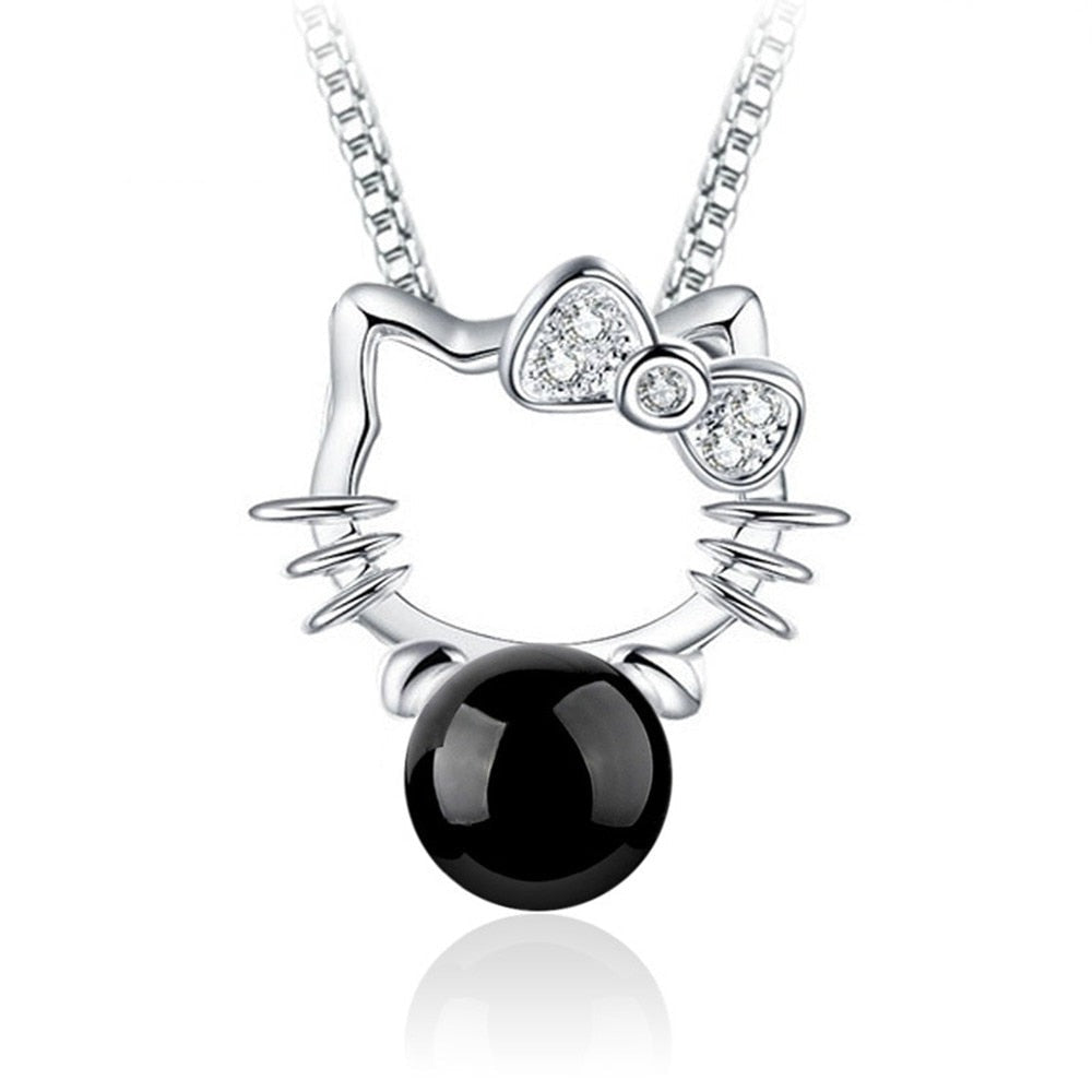 Hello Kitty Necklace Silver black