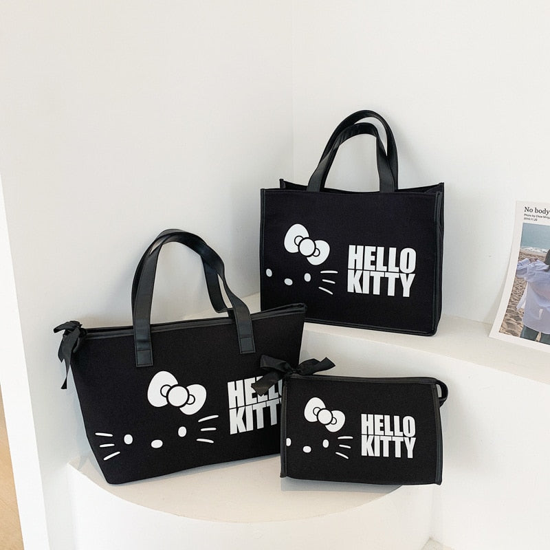 Hello Kitty Tote Bag Black – Stylish & Versatile in 3 Sizes