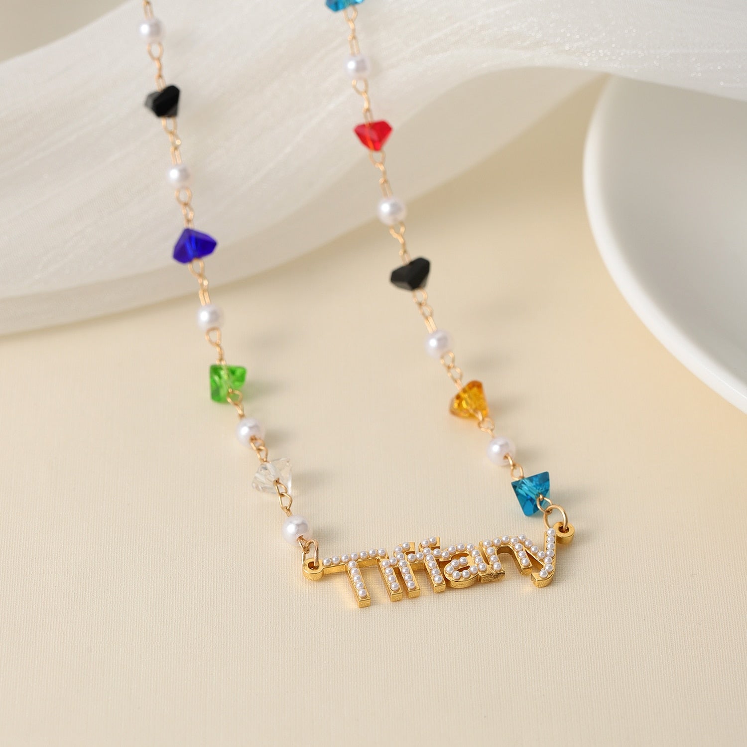 Personalized Name Necklace With Birthstones