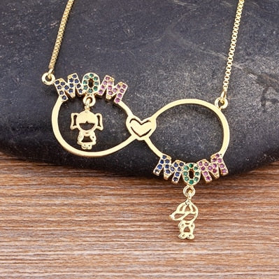 Boy and Girl MOM Necklace chain