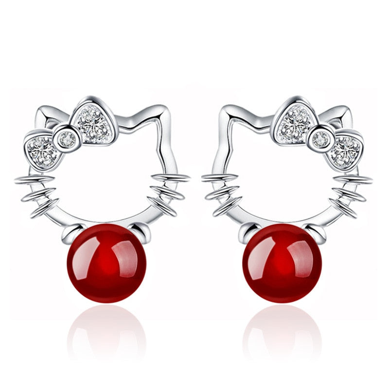 Hello Kitty Zirconia Earrings.