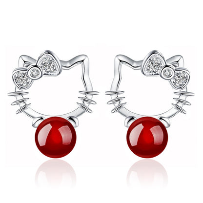 Hello Kitty Zirconia Earrings.