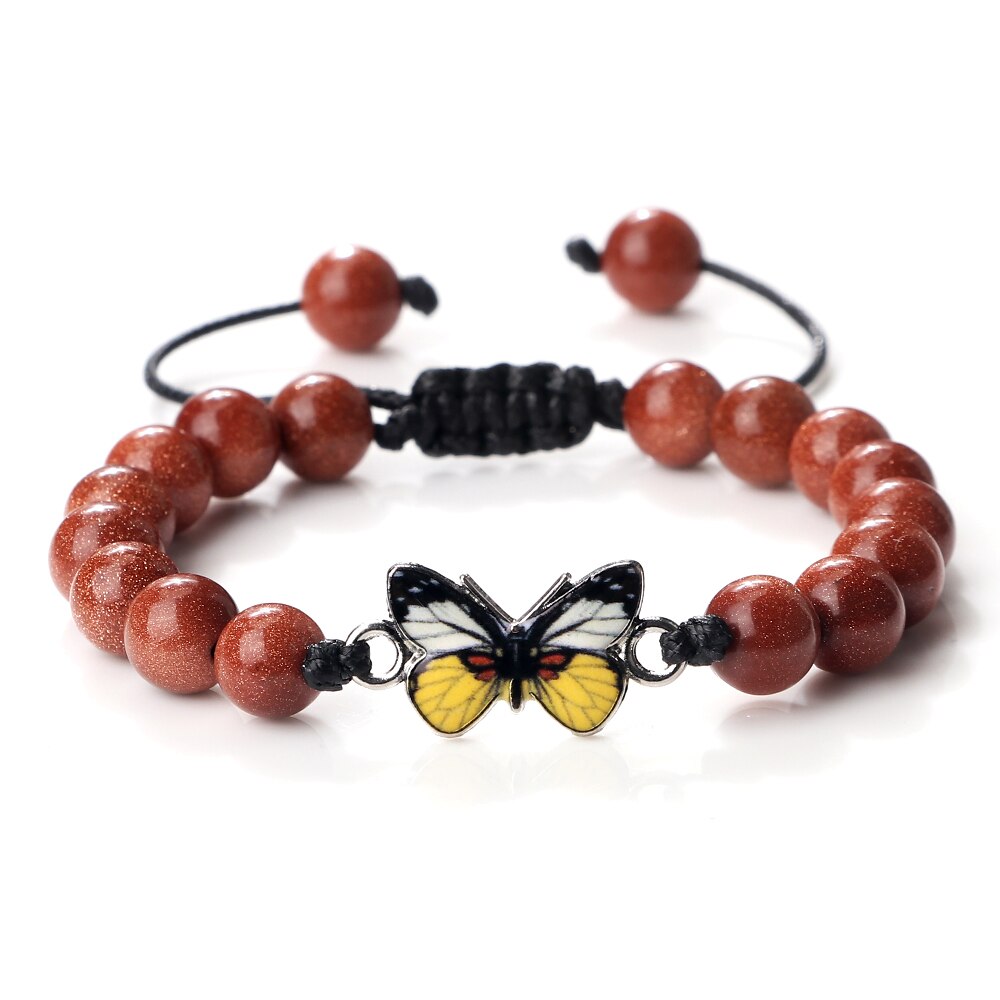 Yellow Butterfly Bracelet Brown