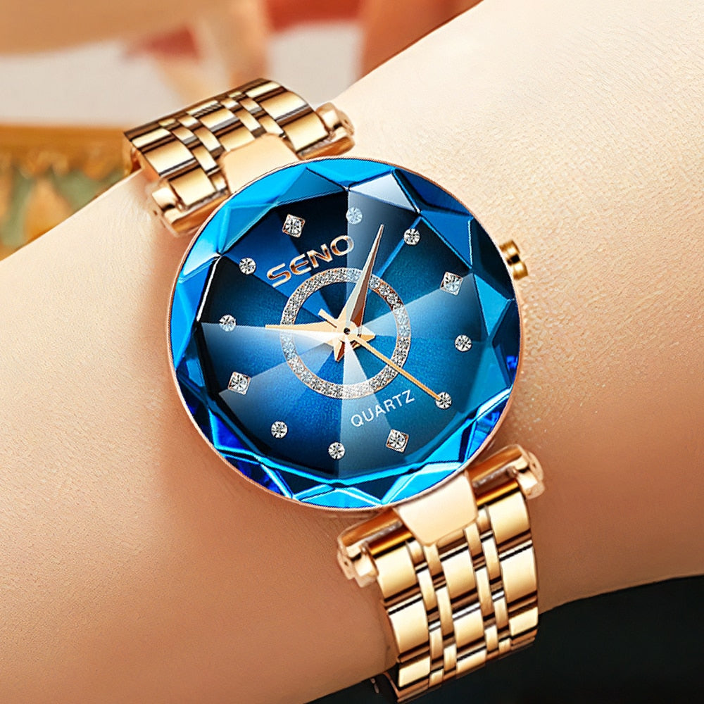 Ladies Luxury Quartz Watch Blue